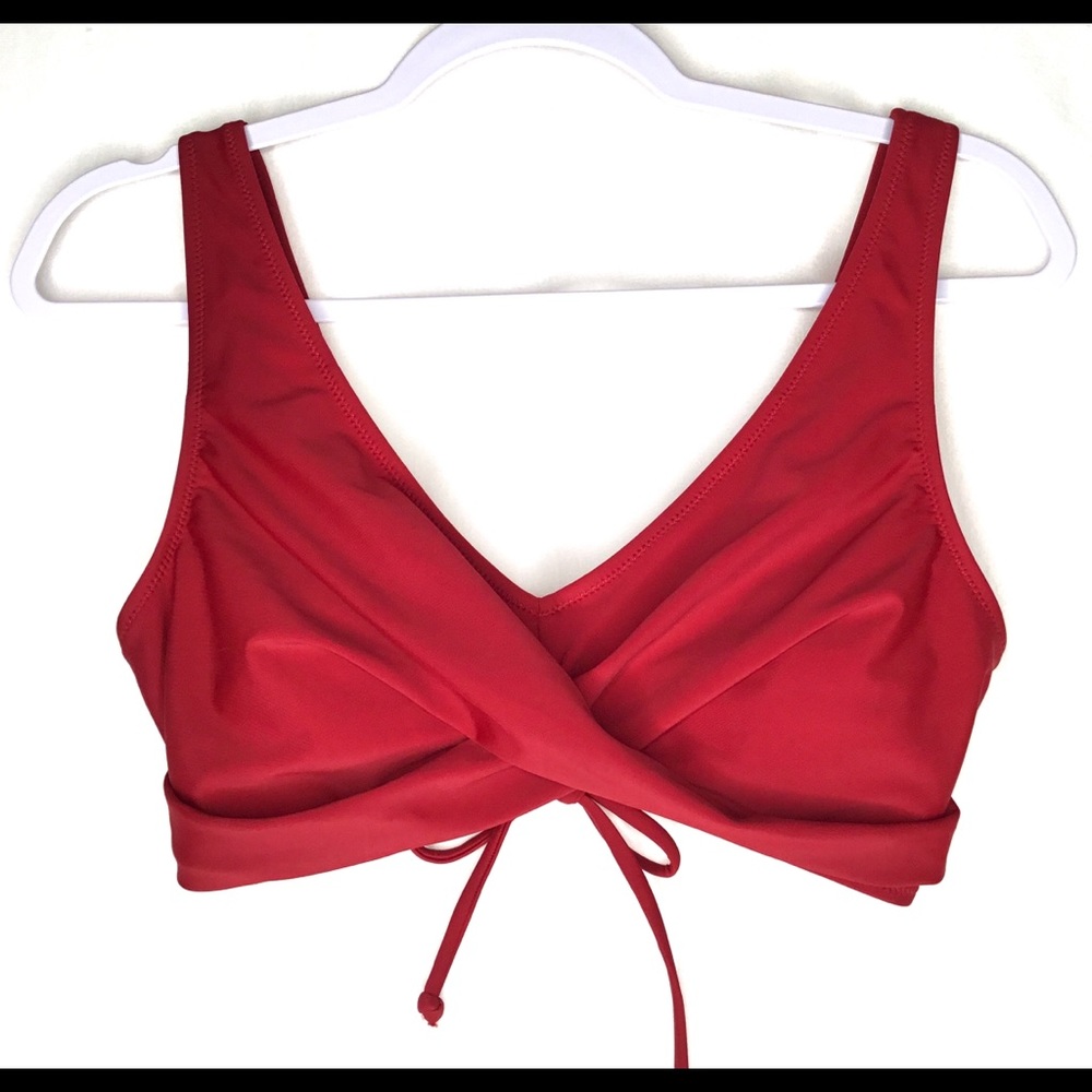 💎Beachsissi Garnet Red Twist Front Bikini Top Size Large